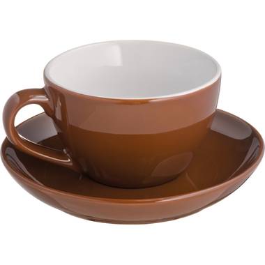 Cappuccino šálka s tanierikom, hnedá